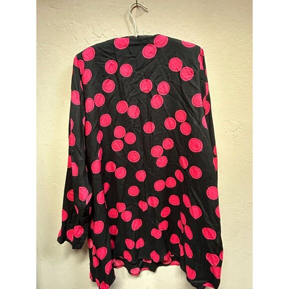 Harper Greer Womens Long Sleeve Tunic Top/Dress XS Black Red Polka Dots Casual - Picture 2 of 7